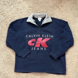 Vintage Calvin Klein Jeans Gray and Navy Top